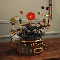 NEW 1098pcs Technical Solar System LED Light Creativity Space Building Blocks Model Science Education Bricks Toy Kid Gift Set 2