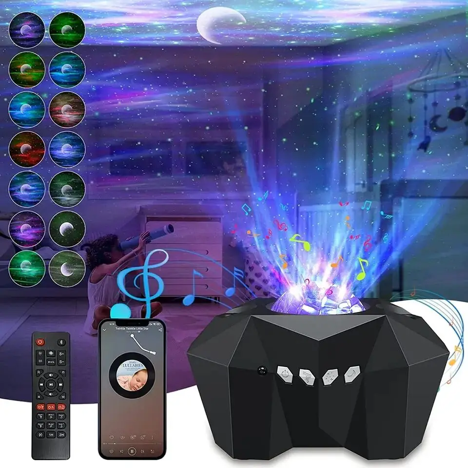 Laser Galaxy Starry Sky Projector LED Night Light Wall Lamps Bluetooth Desk Lamp Atmosphere For Bedroom Beside Star Projection