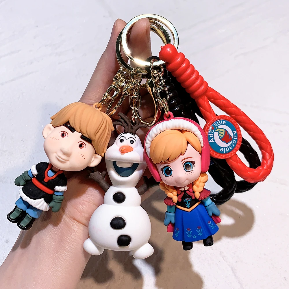 Disney Frozen Keychains Elsa Anna Anime Kristoff Olaf Key Ring
