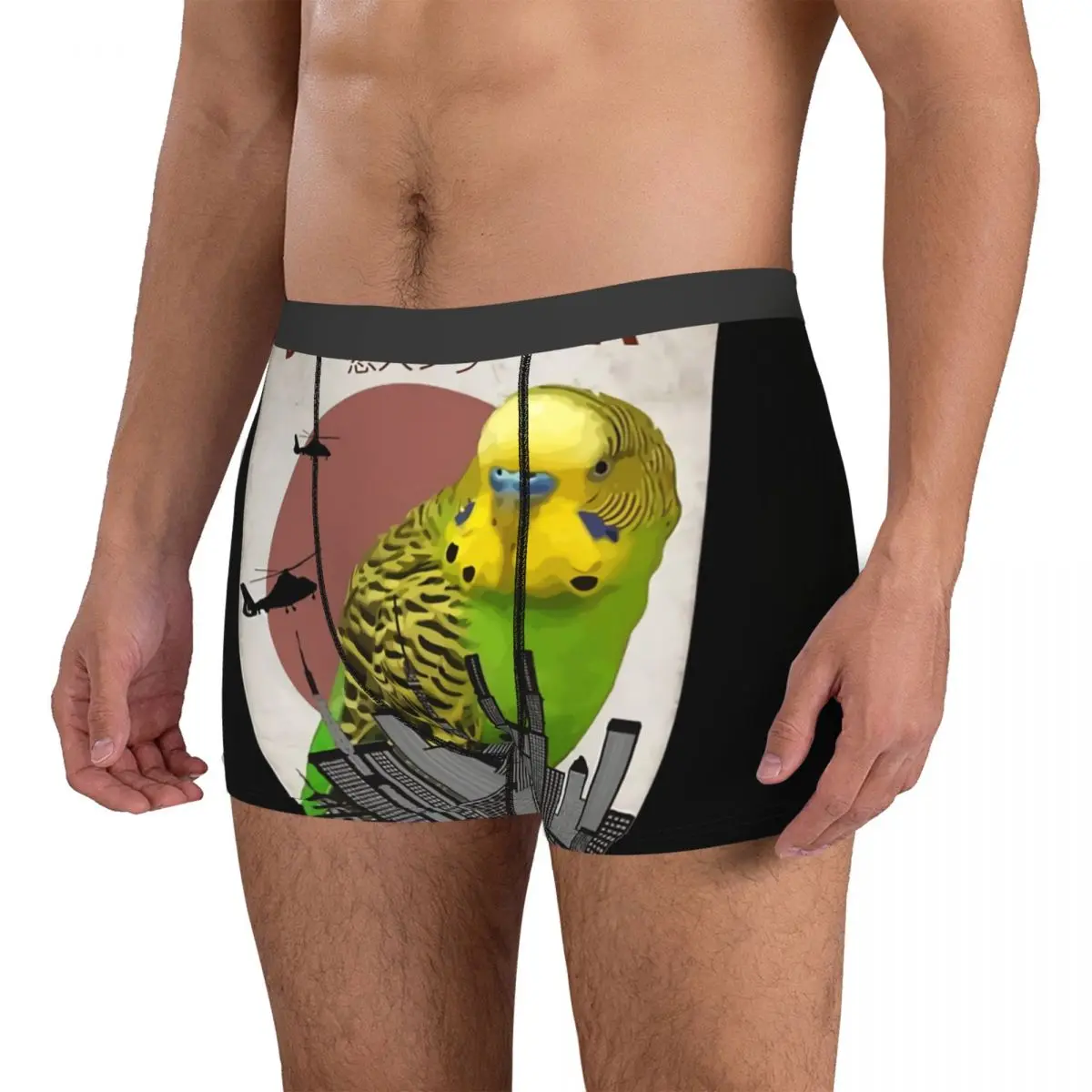 Budgiezilla Budgie Budgerigar Parakeet Parrot Giant Monster Men Boxer Briefs Underwear Highly Breathable Birthday Gifts 3