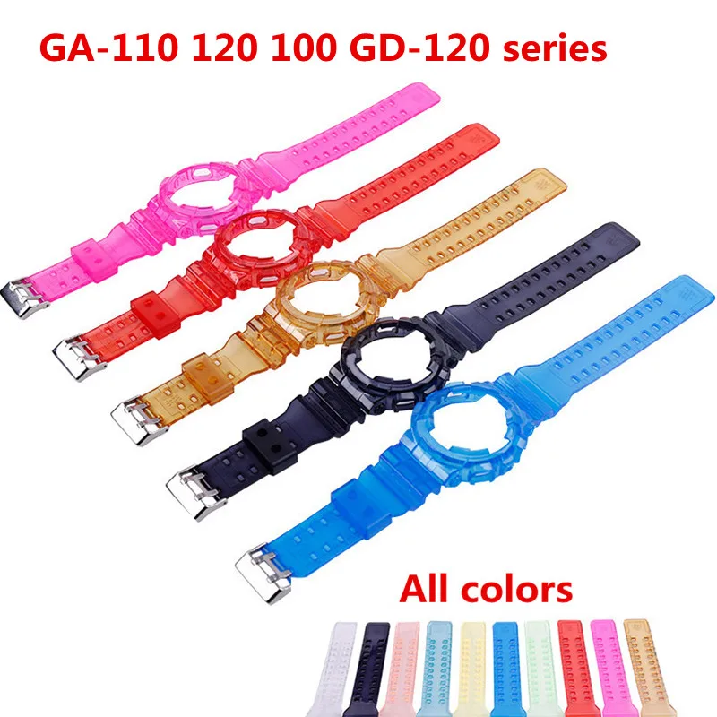 

Аксессуары для часов GA100 110 120 GD120 полимерный прозрачный ремешок чехол унисекс спортивный ремешок