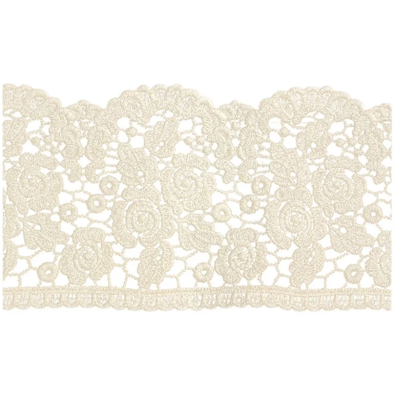 2 Yards Heißer Verkauf Beige Baumwolle Spitze Trimmen Stoff Venedig Blume Phantasie Spitze Patch Trim Band Spitze DIY Zubehör – Detail 5