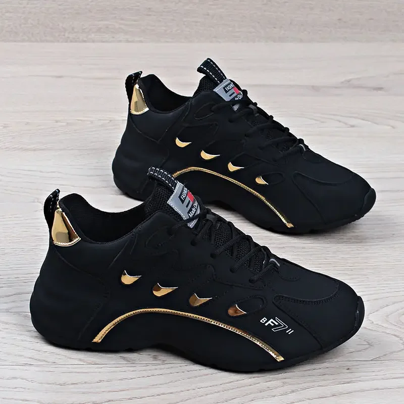 Women's Breathable Leather Fashion Trainers Comfortable Running_voghion.com