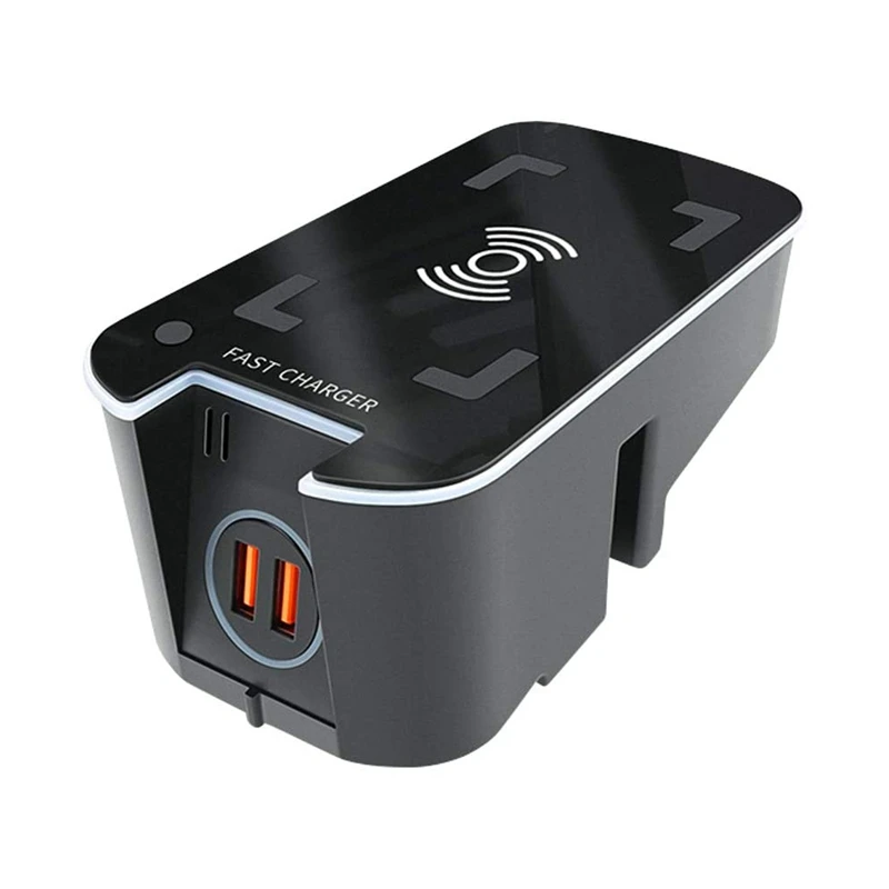 EVURU Fit for Volvo Xc60 S90 V90 Nieuwe 2020 S60 V60 Qi Auto Draadloze Oplader Inductie Snel Opladen 2015 2016 2017 2018 2019 2020 Xc90 Draadloze oplader (Size : Dark gray v60