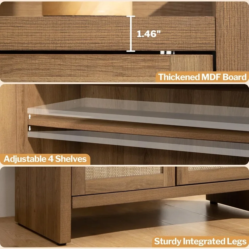 Shoe Cabinet Set of 2 with Doors and Shelve 6-Tier Farmhouse Wood Storage Cabinets Large Capacity Shoe Storage Organizer Cabinet 3