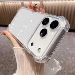 Shockproof Clear Soft Acrylic Phone Case - Transparent Accessories - 14Plus 15Plus (Clear)