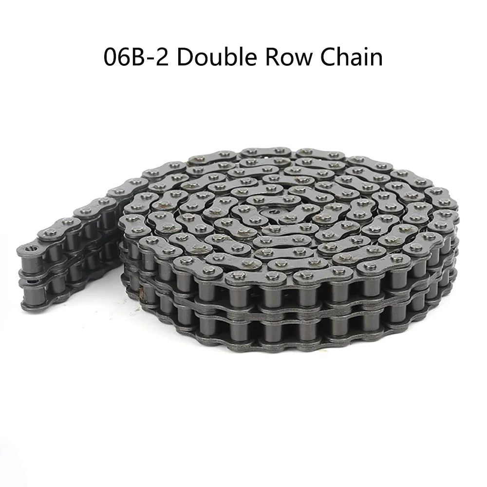 06B-2 Short Pitch Double Rows Roller Chain Length 1.5 m 45 # Steel Industrial Transmission Drive Chains