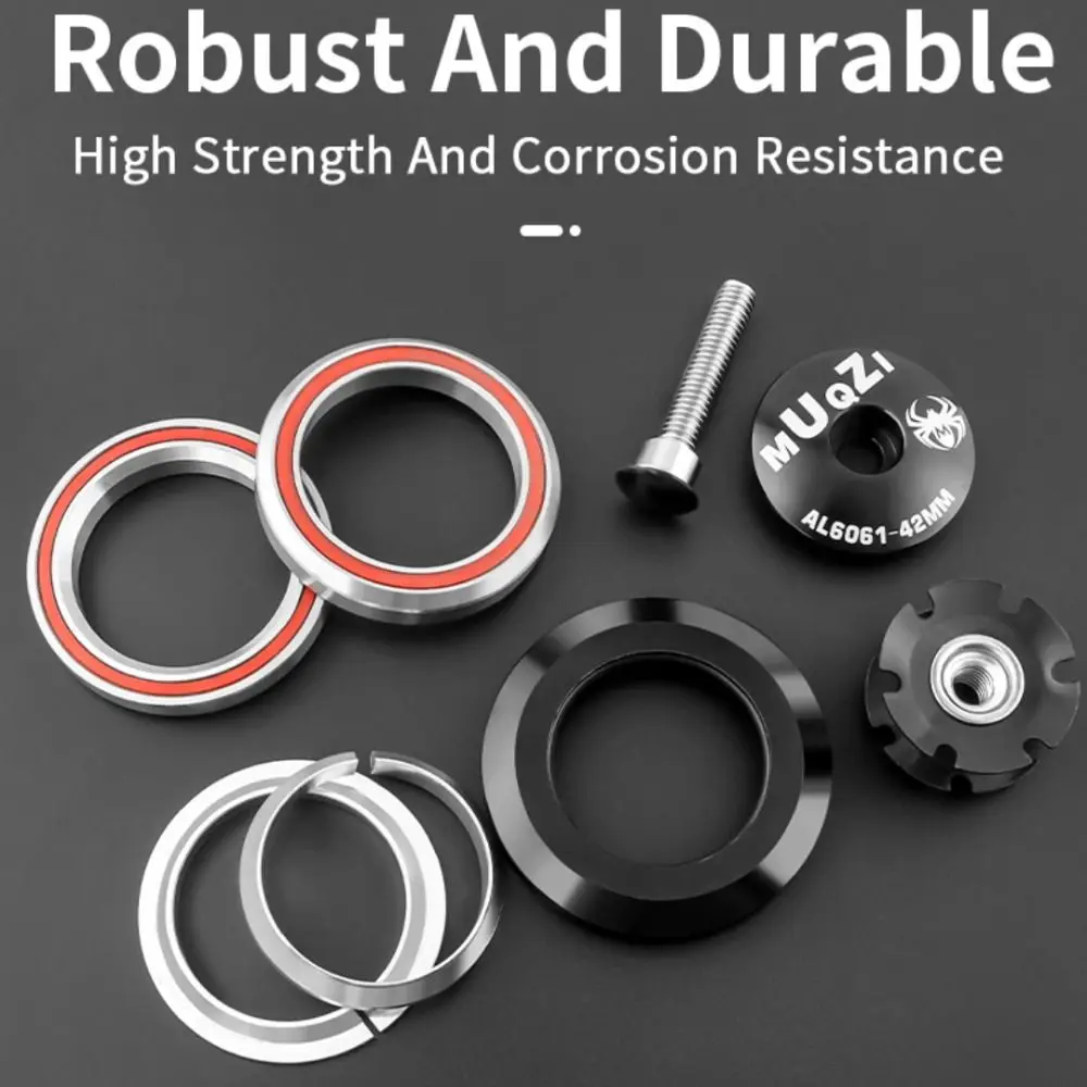 42mm Road Bike Headset 28.6mm Straight Fork 1 1/8 Threadless Double Bearing Headset Anti-sand Waterproof Semi-Integrated Headset