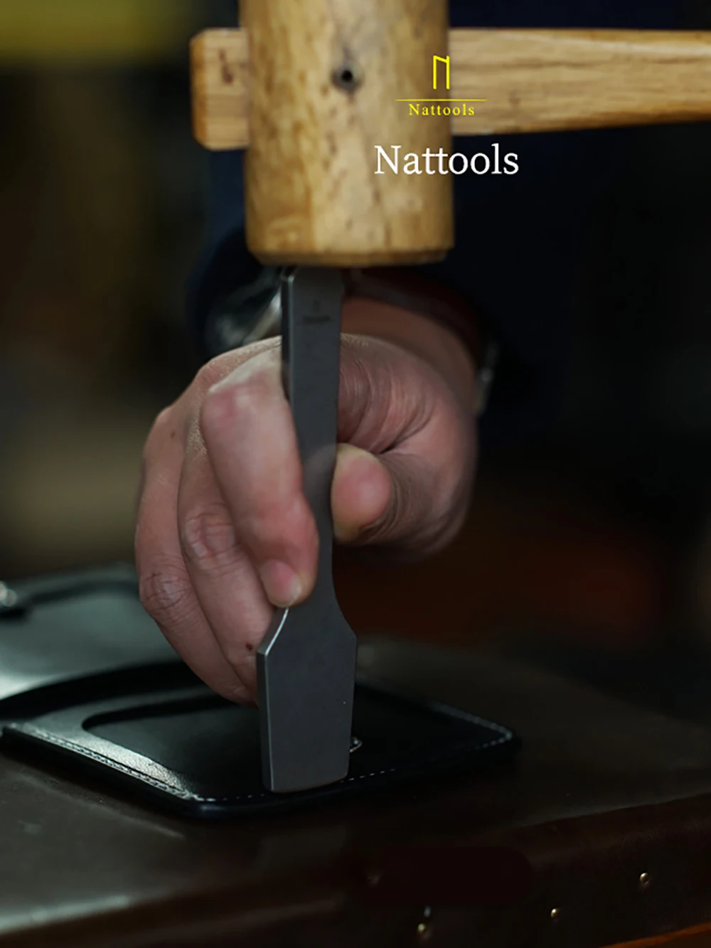 Nattools 스테인리스 스틸 스티치 노커 가죽 스티칭 마무리 보조 도구, 수제 가죽 공예 와이어 임베딩 비터