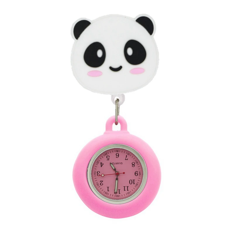 Montre à Gousset Rétractable Pour Infirmière – Cadran Clair – Clip à Pince – Couverture Silicone Amovible