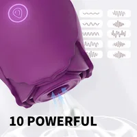 10-Gang-Rose-Spielzeug-Stimulator, Vibrator, G-Punkt-Dildo, leistungsstarkes vaginales Klitoris-Saugen, Sexspielzeug für Frauen, leistungsstarkes Vakuum-Massagegerät 2
