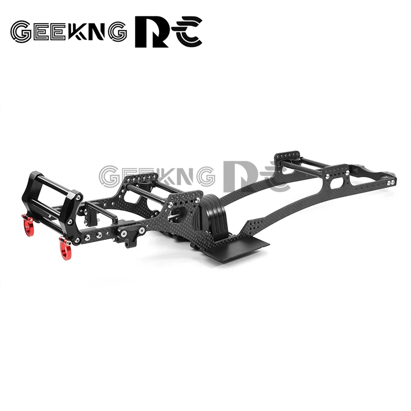 Carbon Fiber LCG Chassis Kit Frame Rail V2 Gearbox Skid Plate Bumper Set for Axial SCX10 1/10 RC Crawler Car DIY Upgrade Parts