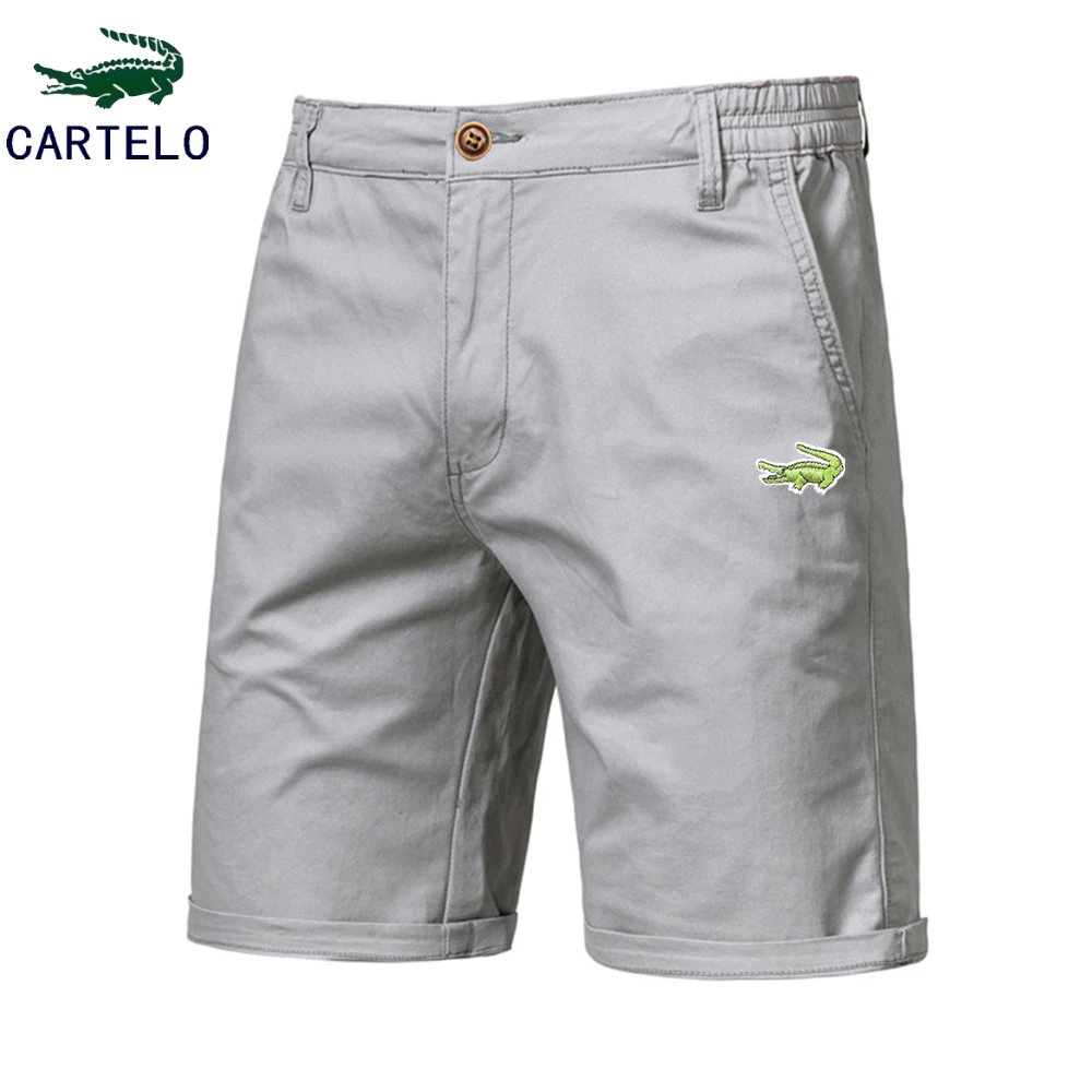New Summer 100% Cotton Embroidery Shorts Men High Quality Casual Business Social Elastic Waist Men Shorts 10 Colors Beach Shorts