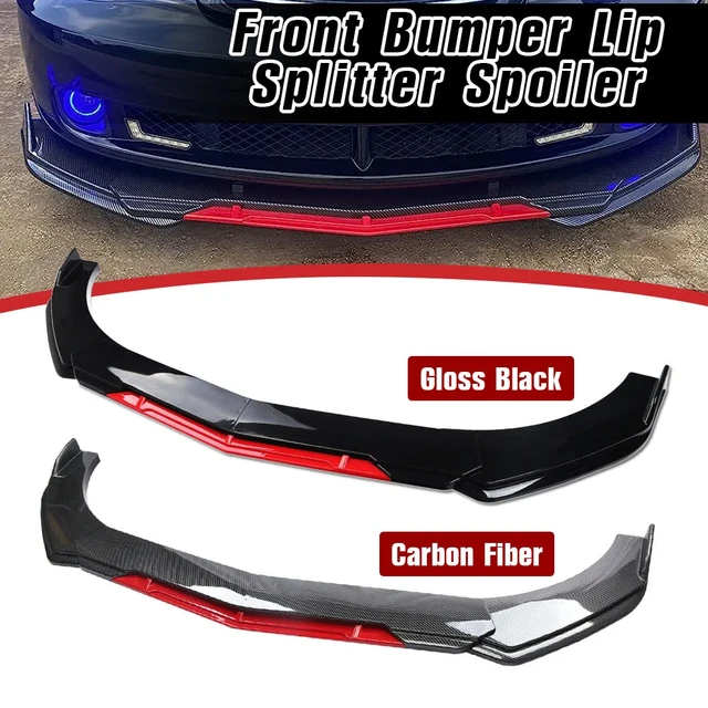 Universal Black Car Front Bumper Spoiler Lip Body Kit Splitter Chin-Roun