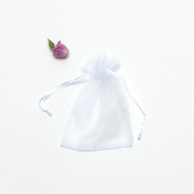 20-100PCS Organza Gift Bag For Jewelry White Drawstring Pouches For Wedding Christmas Candy Gift Bags Jewelry Packing Bag