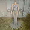 Charming Bright Crystal Dress Sexy Luxury Beaded Rhinestone Tulle Evening Dress Prom Party Dress Noble Wedding Wedding Dress 2