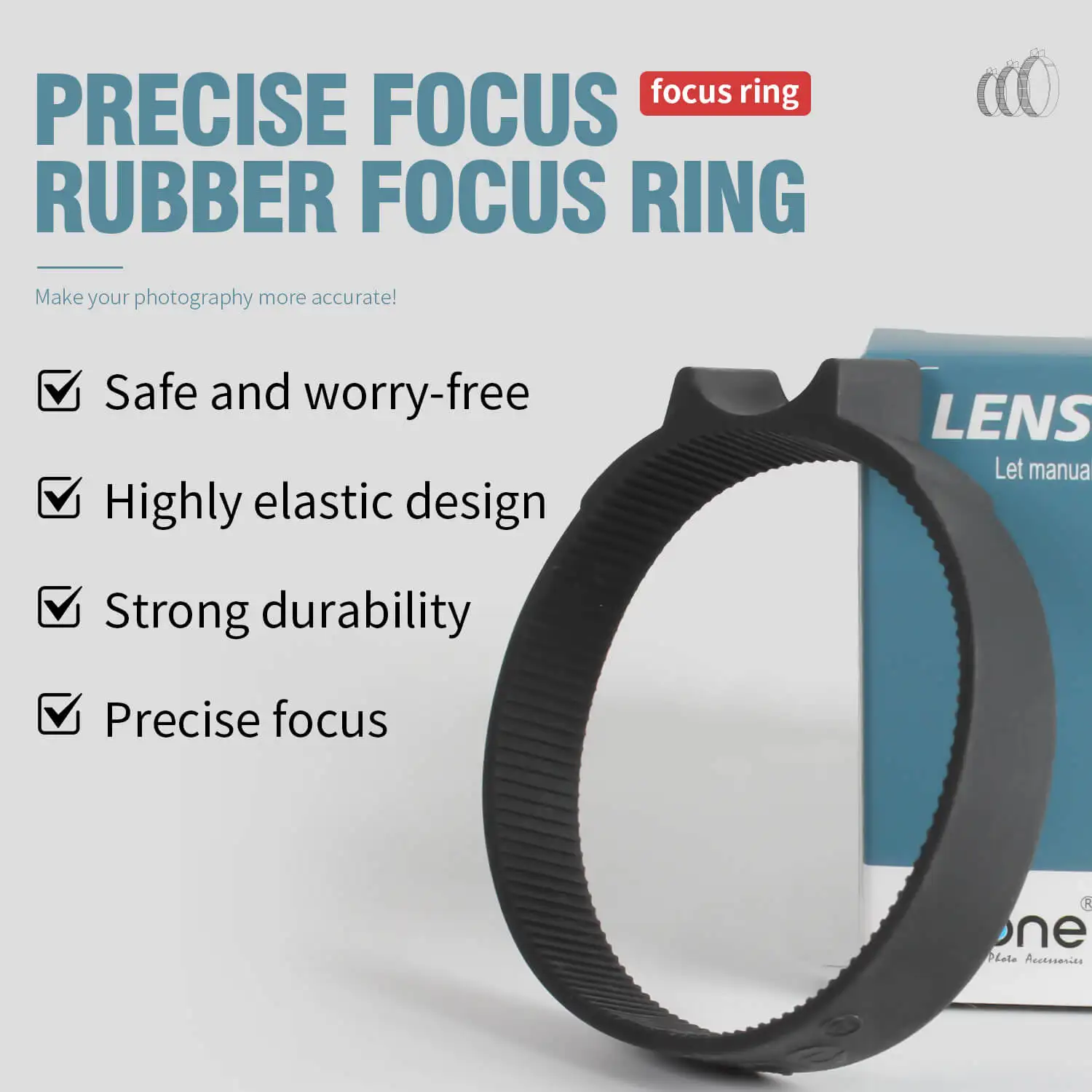 eTone 360-Rotation Following Focus Gear Ring Lens Focus Tab SLR DSLR Lens Accessories images - 6