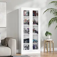 Display Cabinet with Glass Doors,67-inch Curio Cabinets with 4 Adjustable Shelves,Tempered Glass Cabinet Display Case for Home 1