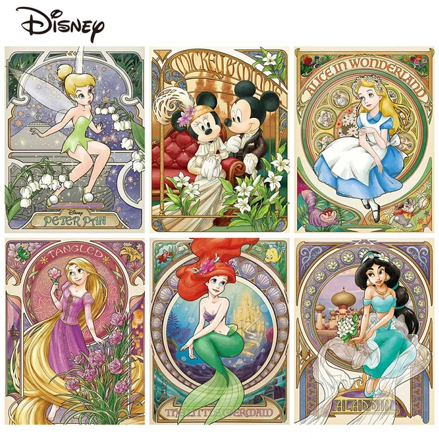 Peinture par numéros de chat Disney, ensemble de dessin animé Mickey  princesse avec cadre, acrylique, peinture adulte sur toile, décor mural -  AliExpress