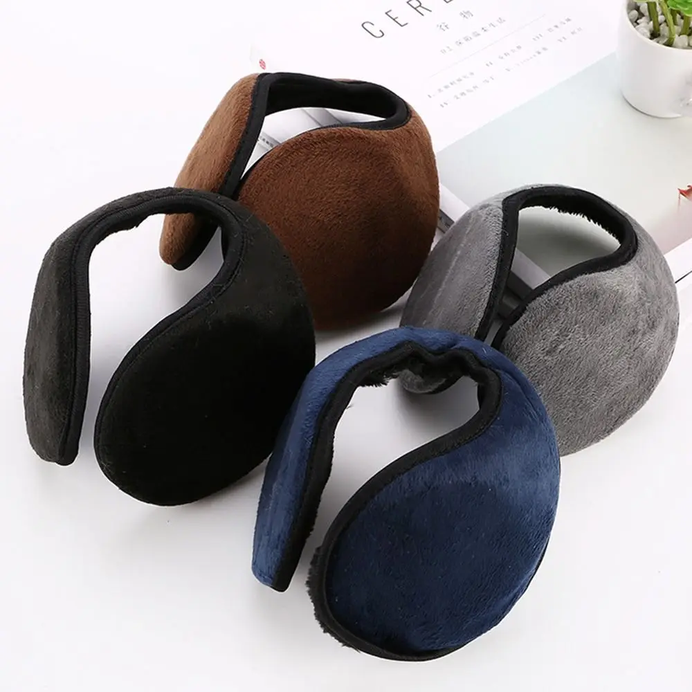 Winter Warm Solid Color Thicken Plush Earmuffs for Women Men Outdoor Cycling Ear Cover Windproof Ear Warmers
