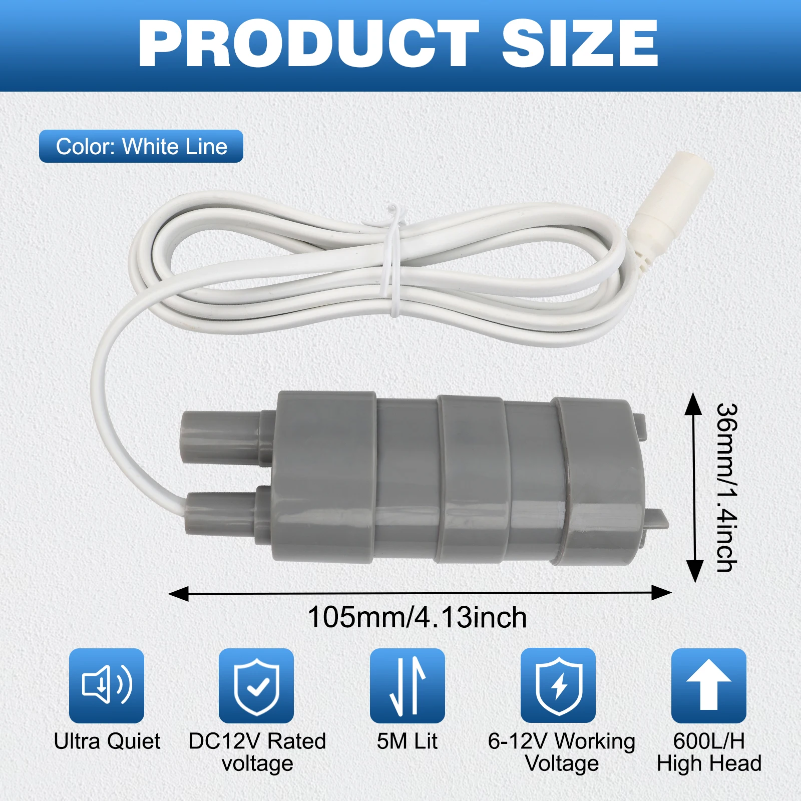 High Flow Submersible Water Pump Replacement Pump for Thetford Toilets C200 C200CW C2 C400 RV Spare Parts