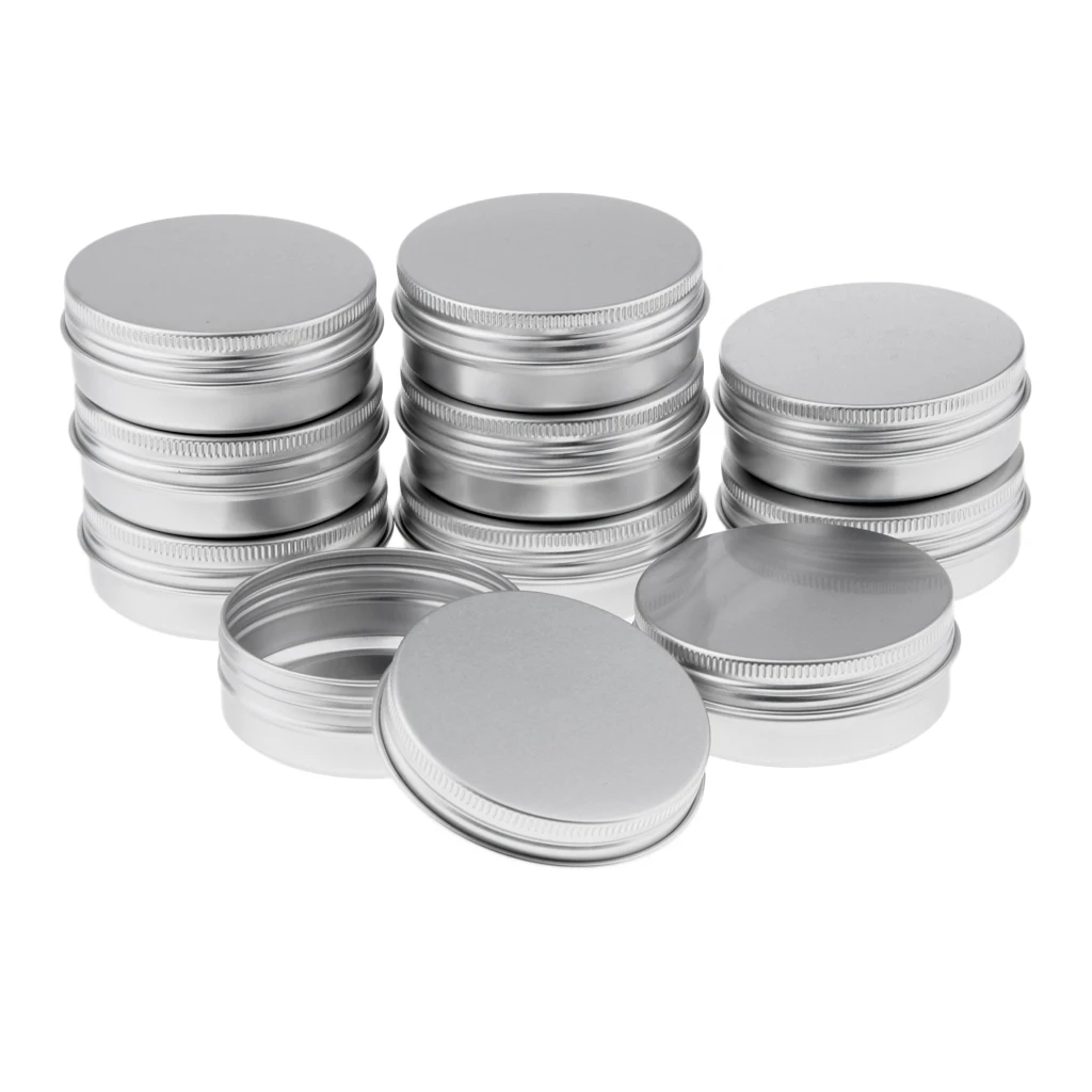 10pcs Cosmetic Empty Jar Pot 60ML Lip Balm Container Tin Case for 