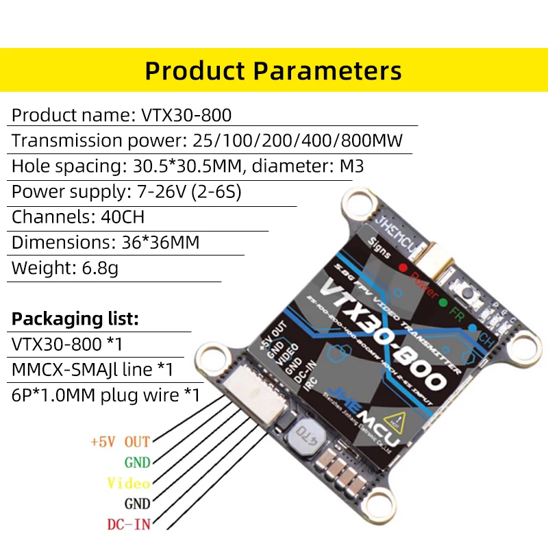 Trois batteries Drone VTX30-800 alignées, lot de 3 pièces, vue d'ensemble pour achat