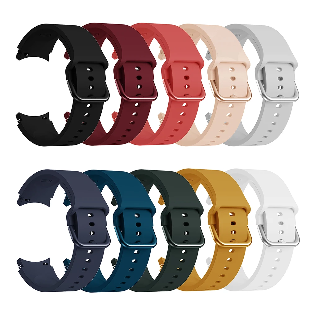 Versatile 20mm Silicone Smart Watch Strap in Black