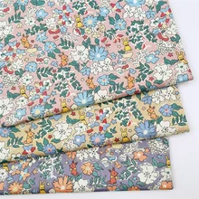 

160x50cm Pastoral Flowers Small Animal Pure Cotton Twill Fabric, Making Bedding Home Clothes Handmade Bag Cloth
