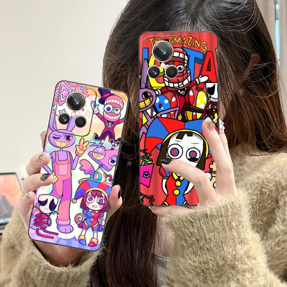 Amazing Digital Circus Mobile Phone Case For Realme Gt 2 9I 8I 7I Pro X50 X2 C35 C21 C20 C11 C3 Black Soft Phone Cover Funda