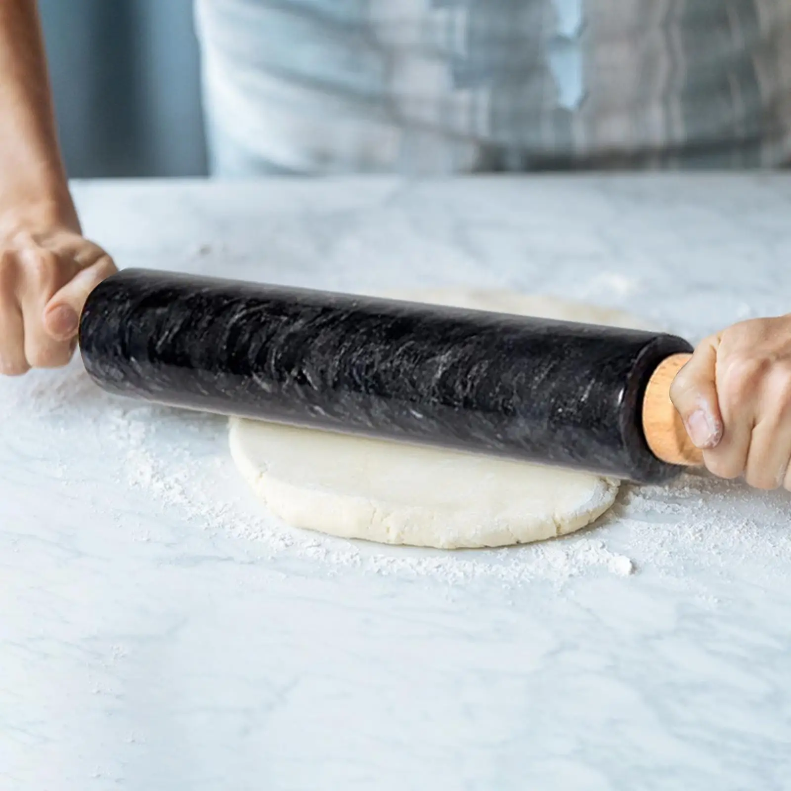 Rouleau à pâtisserie en marbre de luxe avec manche et Base en bois, outils  antiadhésifs pour Pizza et gâteau, rouleau à pâtisserie sans Effort pour  tarte au pain - AliExpress