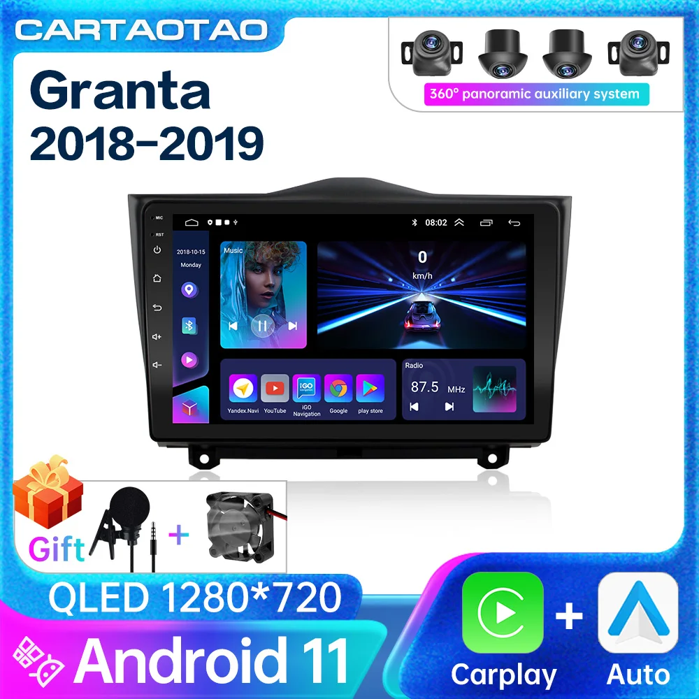 Android 11 Carplay Car Radio For LADA Granta ВАЗ 2018 2019 multimedia ...