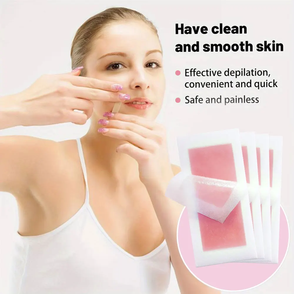 Facial Wax Strips, Depilatory Wax Strips For Hair Removal Wax Paper Cold Wax Strips Paper For Face Neck Arm Leg Body Beauty Tool 3
