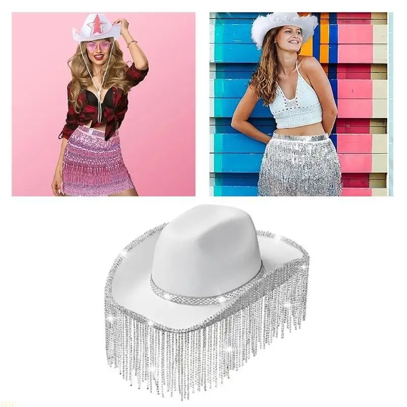 15YC Sonnenfester Hochzeits-Cowboyhut mit Sonnenbrille + Kopftuch für den Junggesellenabschied – Detail 7