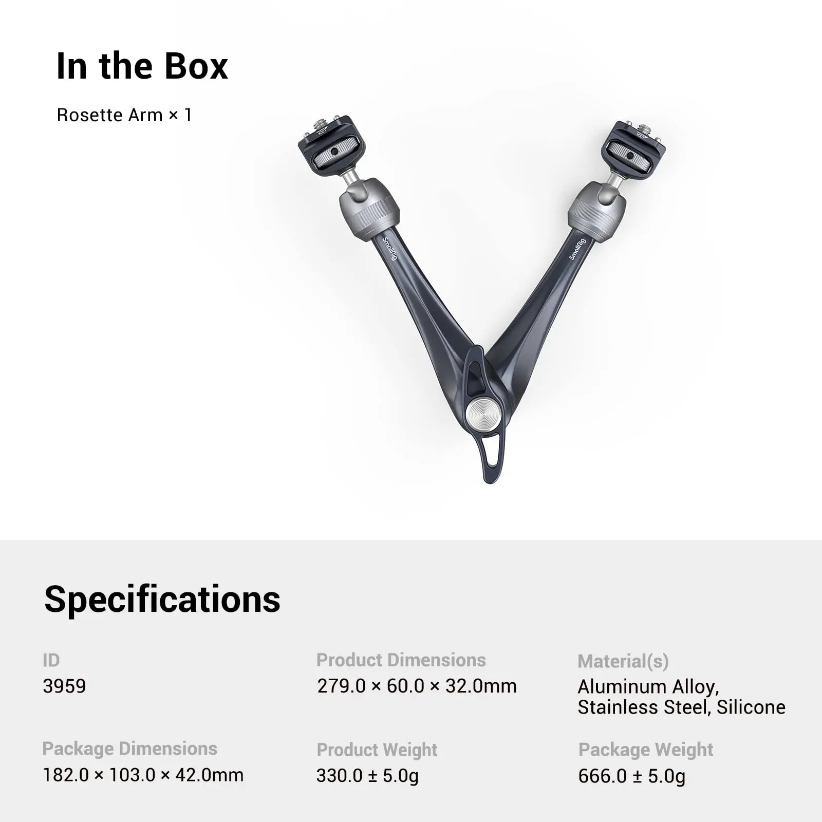 SmallRig 11 Zoll Rosettenarm 360 ° Verstellbarer magischer Arm für DSLR-Monitor, LED-Licht, Kamerazubehör, bis zu 3 kg Belastung – Detail 6