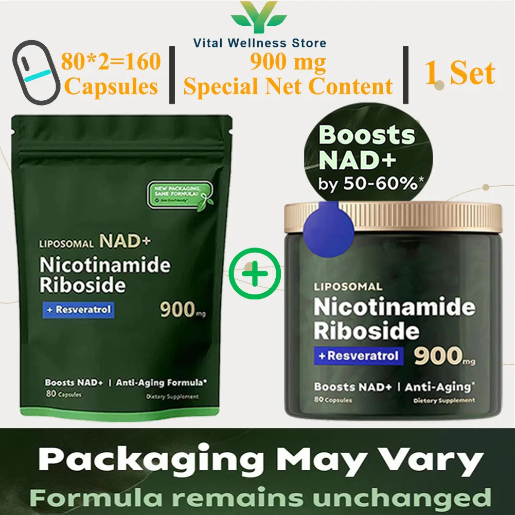 NAD+ Supplement Liposomal Nicotinamide Riboside 900mg Resveratrol Skin Health Care Improve Energy Metabolism nad supplements