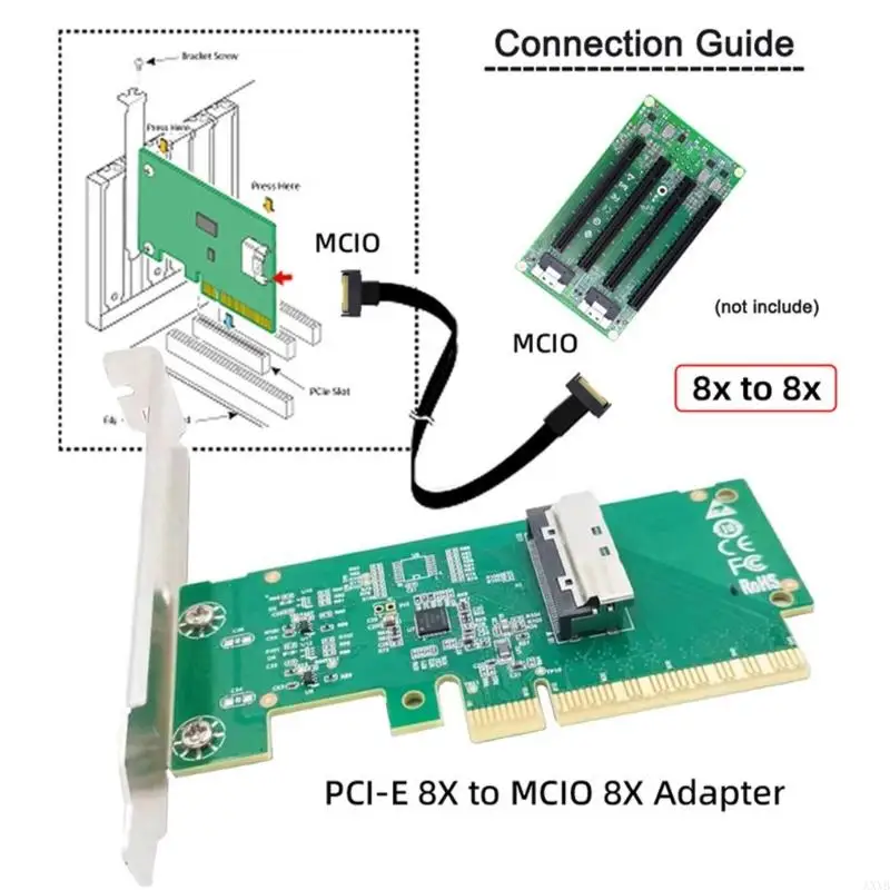 AXYB Portable PCIE 5.0 to MICO 8I Expansion Card for Data Transfer MICO 8I Converters Card for PC Desktop Accessories