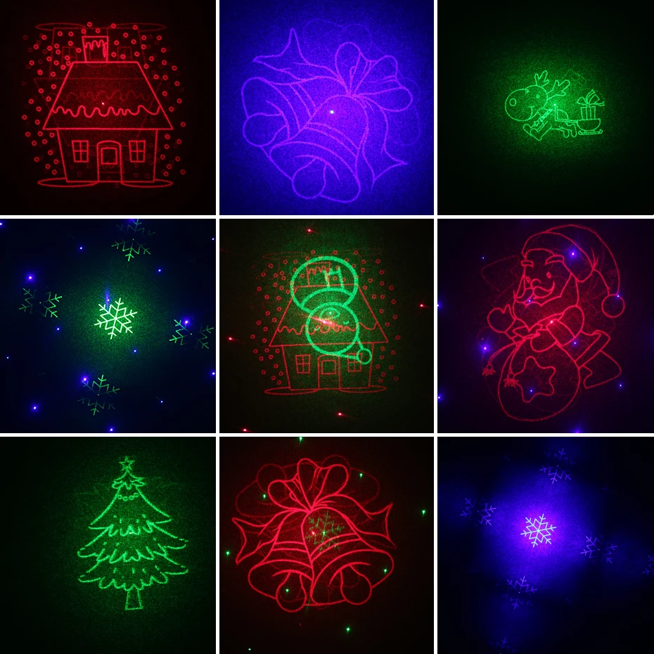 ALIEN Moving Statische Rot Grün Blau Dots Stern Weihnachten Laser Licht  Projektor Garten Im Freien Wasserdichte