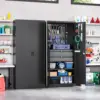 Metal Garage Storage Cabinet with Locking Doors and 2 Drawers Heavy Duty Steel Tool Cabinet with Pegboard 71" Lockable Cabinets 2