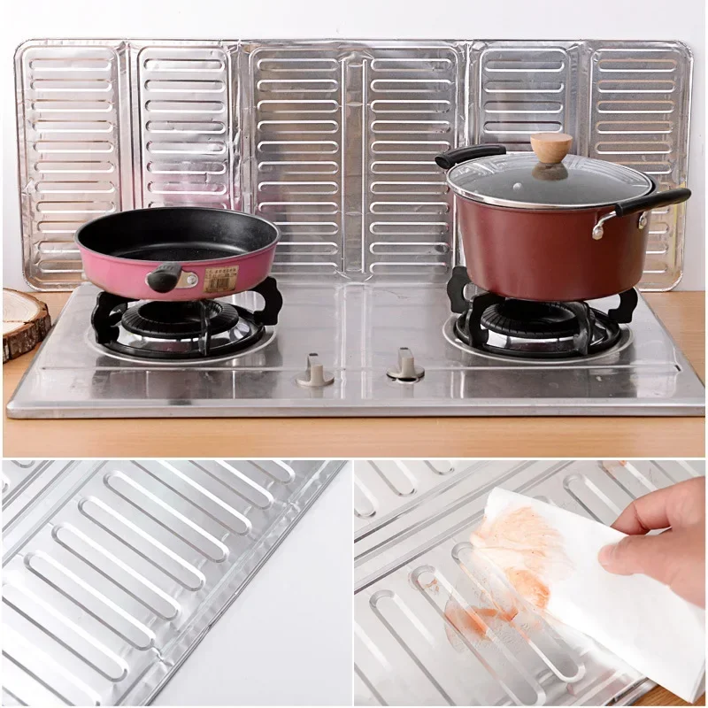 Kitchen Tools 1Pc Kitchen Cooking Frying Oil Splash Screen Cover Anti Splatter Shield Guard Aluminium Foil Scald Proof Board Protection Plate