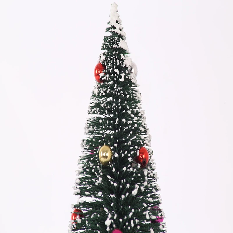 1Pc Desktop Mini Christmas Tree Cedar Tree Snowflake Pine Needle Tree Doll House Festival Tabletop Miniature Snow Decor