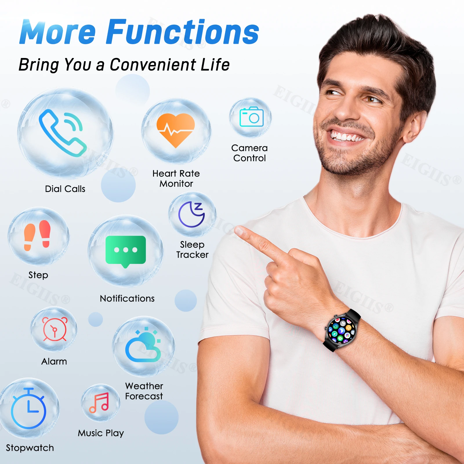 LaNikar New Smart Watch Men Bluetooth Call Full screen touch Sport Fitness Watch Heart Rate Monitor Smartwatch For IOS Android 6