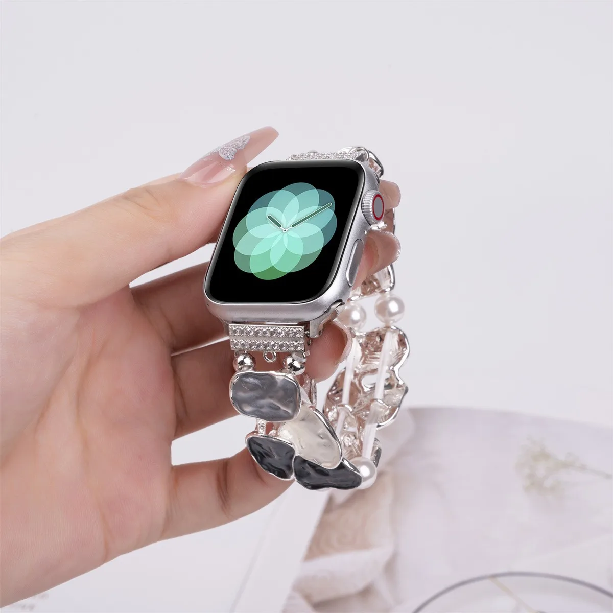 Bracelet de montre à bijoux pour iWatch Ultra 2 Series 10/9/8/7/6/5 Bracelet de montre tendance 42/44/45/46/49 mm 38/40/41 mm_voghion.com