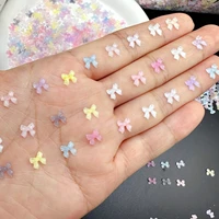 50pcs Transparent Bow Nail Art Parts Charms Bulk Shiny Mini Resin Ribbon Nail Rhinestones DIY Summer Nail Art Decor Accessories 1