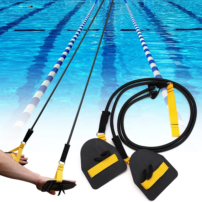 

Тренировочный кронштейн для плавания, лента для упражнения с сопротивлением набор с профессиональной эластичной лентой для фристайла