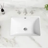1pc Bathroom Sink Undermount - 18"x13" Modern White Rectangular Vessel Undermount Sink, Porcelain Ceramic Under Counter Lavatory 1