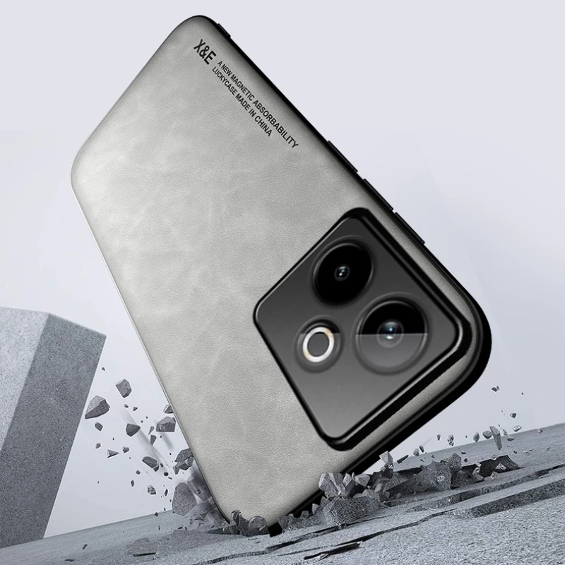 ELVEV Vintage Durable PU Leather Magnetic Phone Case in Skin-feeling Finish