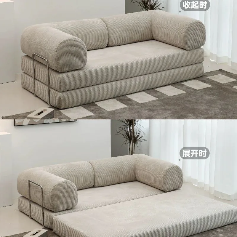 Fabric Sofa Bed Retro American Style Modular Couch Small Apartment Living Room Detachable Washable Lazy Sofa Bed Comfort Design