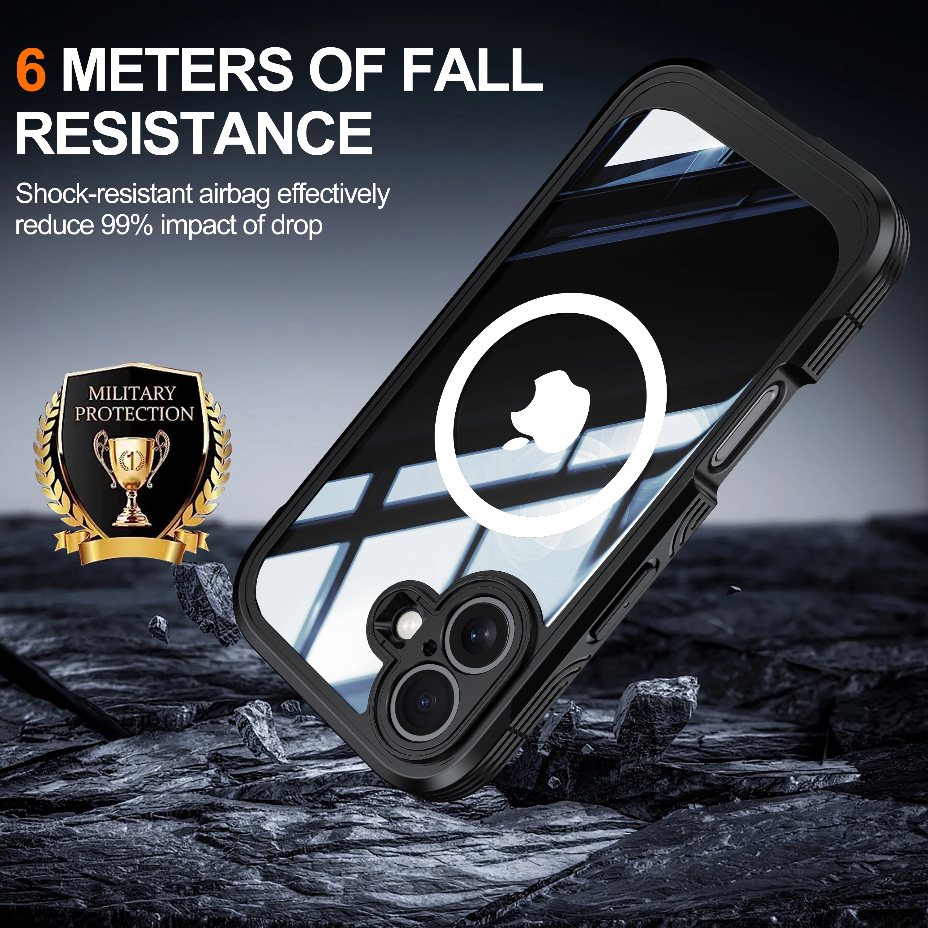 Crystal Clear 360° Full Protection Phone Case with Tempered Glass Front