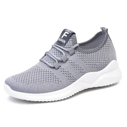 Breathable Women's Sport Running Sneakers - Fashionable & Comfortable Air Mesh Shoes - 38 (H - 66 - Grey)
